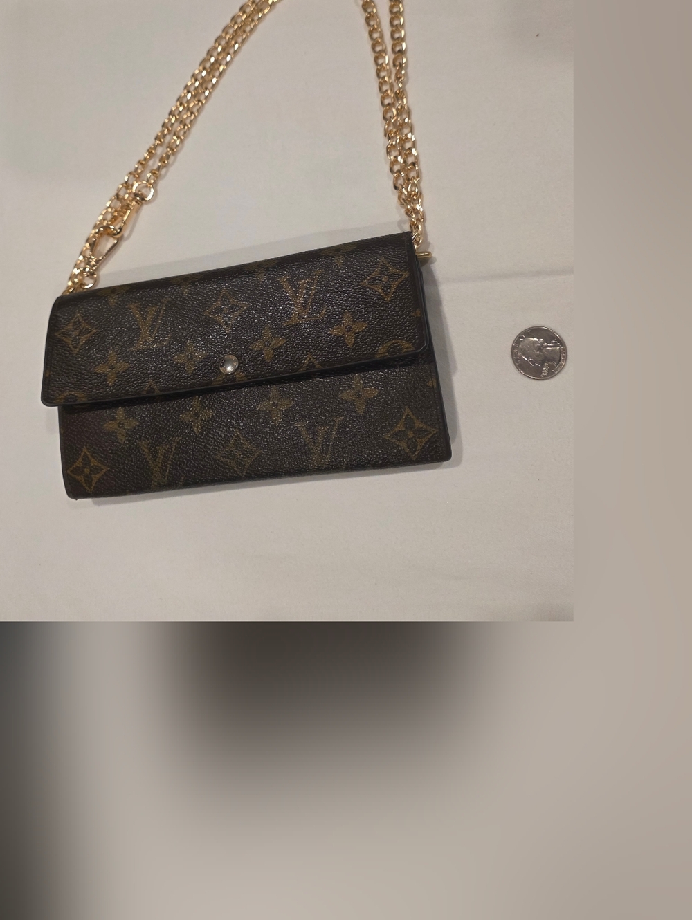 Louis Vuitton Monogram Long Chain Wallet - Brown and Gold